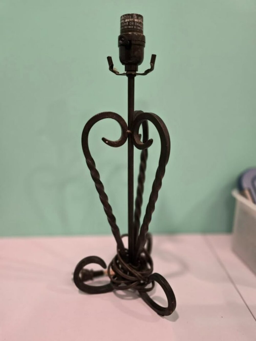 18" Wrought Iron Lamp